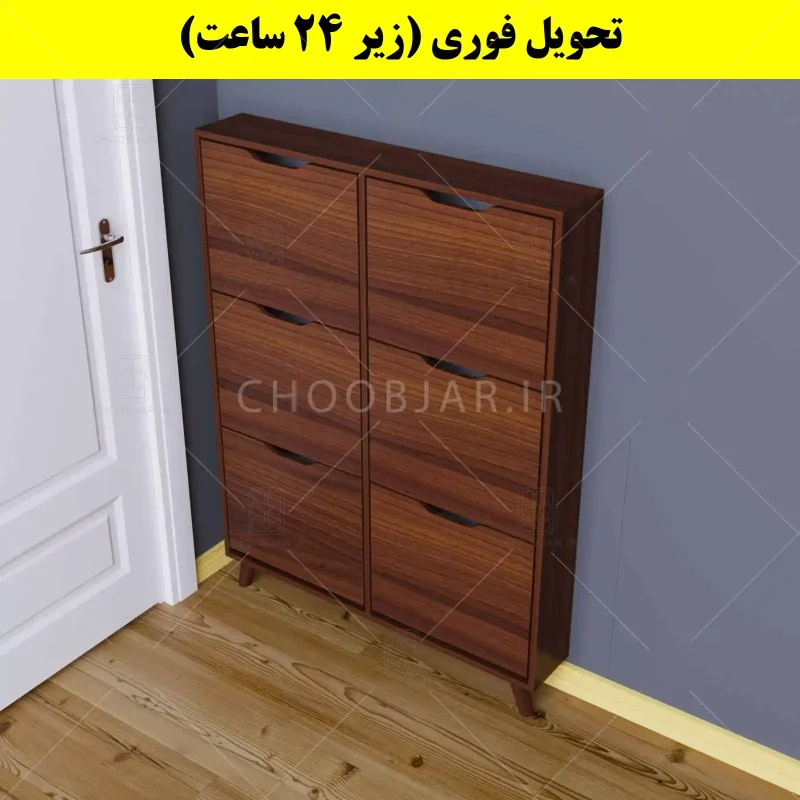 جاکفشی داشبوردی باریک شش درب النا – طول 100 (تحویل فوری) فندوقی