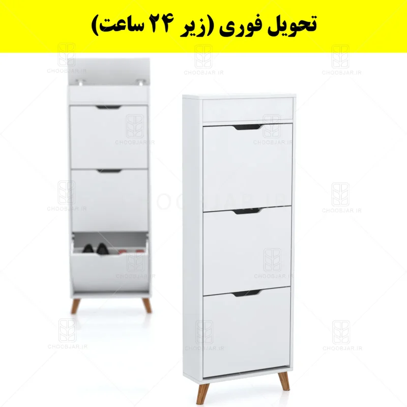 جاکفشی داشبوردی باریک باکس دار سه درب النا – طول 50 (تحویل فوری) سفید جاکفشی داشبوردی باریک باکس دار سه درب النا – طول 50 (تحویل فوری) سفید