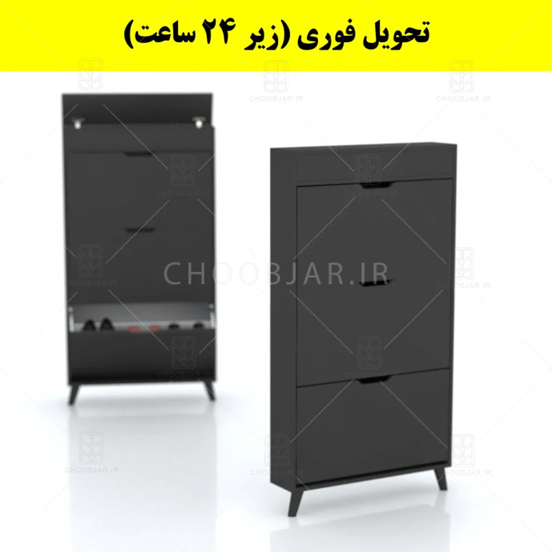 جاکفشی داشبوردی باریک باکس دار سه درب النا – طول 75 (تحویل فوری) نوک مدادی