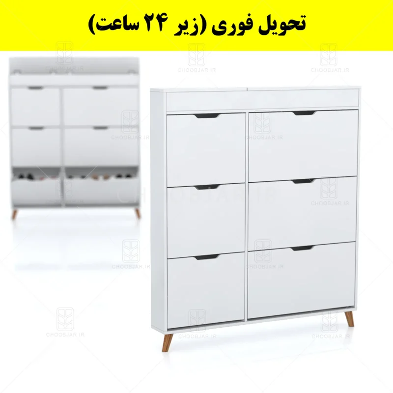 جاکفشی داشبوردی باریک باکس دار شش درب النا – طول 125 (تحویل فوری) سفید جاکفشی داشبوردی باریک باکس دار شش درب النا – طول 125 (تحویل فوری) سفید
