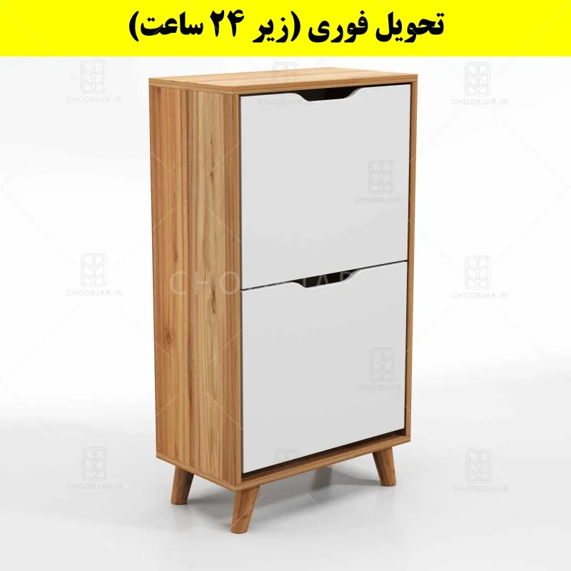 جاکفشی داشبوردی دو درب النا – طول 50 (تحویل فوری) سفید گردویی جاکفشی داشبوردی دو درب النا – طول 50 (تحویل فوری) سفید گردویی