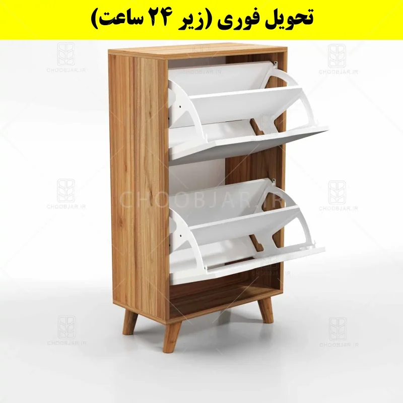 جاکفشی داشبوردی دو درب النا – طول 50 (تحویل فوری) سفید گردویی جاکفشی داشبوردی دو درب النا – طول 50 (تحویل فوری) سفید گردویی