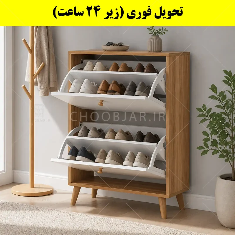جاکفشی داشبوردی دو درب دستگیره چوبی – طول 70 (تحویل فوری) سفید گردویی جاکفشی داشبوردی دو درب دستگیره چوبی – طول 70 (تحویل فوری) سفید گردویی