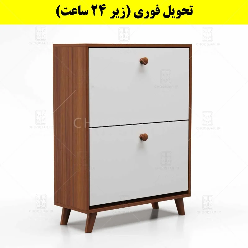 جاکفشی داشبوردی دو درب دستگیره چوبی – طول 70 (تحویل فوری) سفید فندوقی جاکفشی داشبوردی دو درب دستگیره چوبی – طول 70 (تحویل فوری) سفید فندوقی
