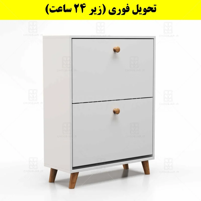 جاکفشی داشبوردی دو درب دستگیره چوبی – طول 70 (تحویل فوری) سفید جاکفشی داشبوردی دو درب دستگیره چوبی – طول 70 (تحویل فوری) سفید
