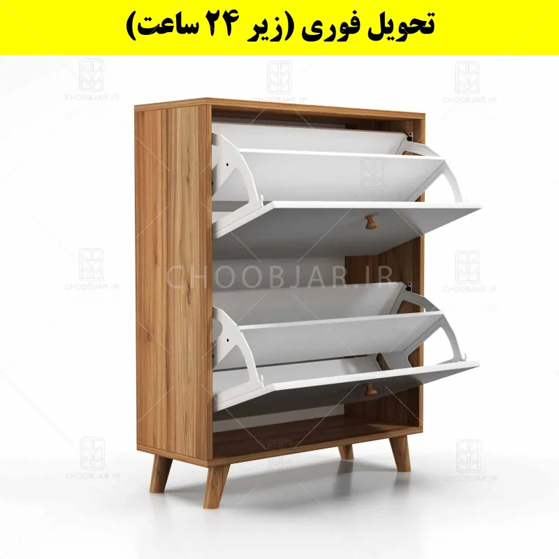 جاکفشی داشبوردی دو درب دستگیره چوبی – طول 70 (تحویل فوری) سفید گردویی جاکفشی داشبوردی دو درب دستگیره چوبی – طول 70 (تحویل فوری) سفید گردویی