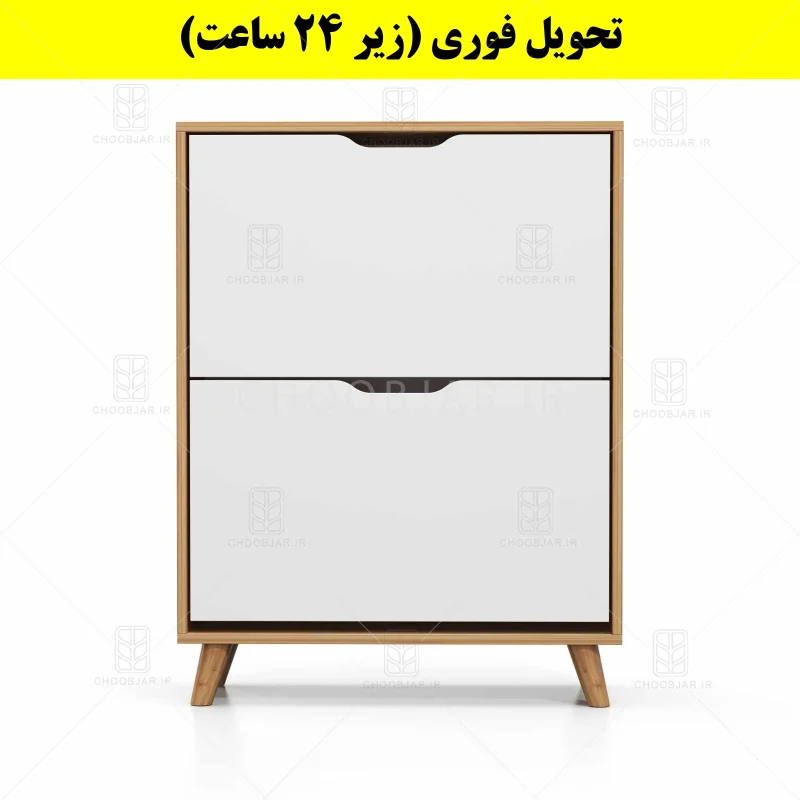 جاکفشی داشبوردی دو درب النا – طول 70 (تحویل فوری) سفید گردویی