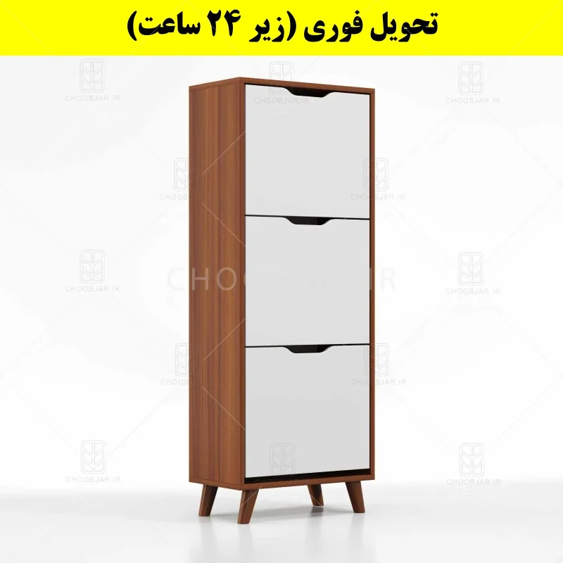 جاکفشی داشبوردی سه درب النا – طول 50 (تحویل فوری) سفید فندوقی