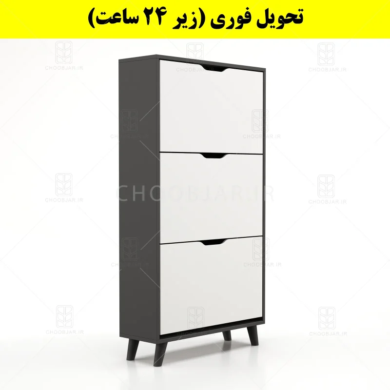 جاکفشی داشبوردی سه درب النا – طول 70 (تحویل فوری) سفید نوک مدادی