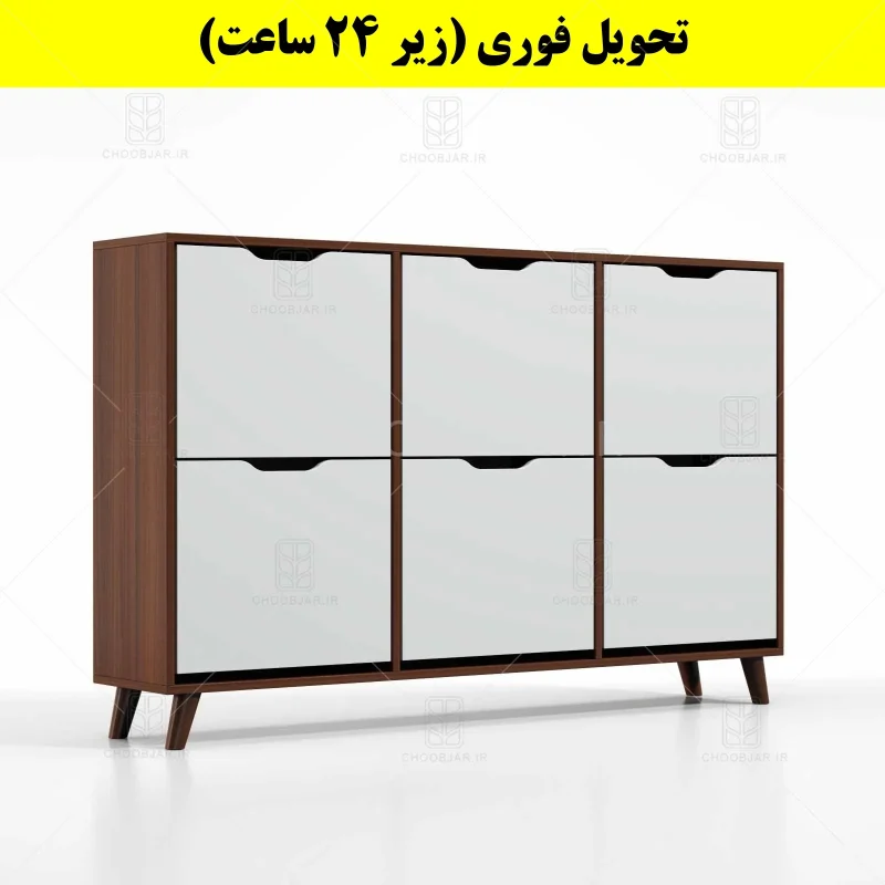 جاکفشی داشبوردی شش درب النا – طول 150 (تحویل فوری) سفید فندوقی