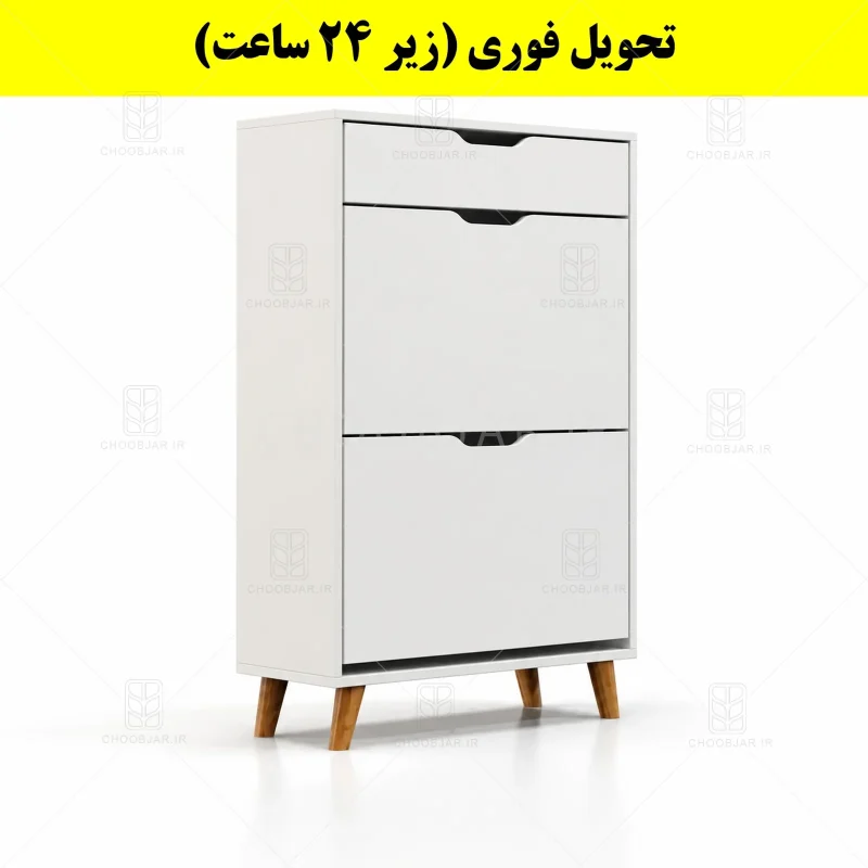جاکفشی داشبوردی دو درب کشودار النا – طول 70 (تحویل فوری) سفید