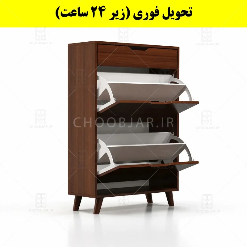 جاکفشی داشبوردی دو درب کشودار النا – طول 70 (تحویل فوری) فندوقی