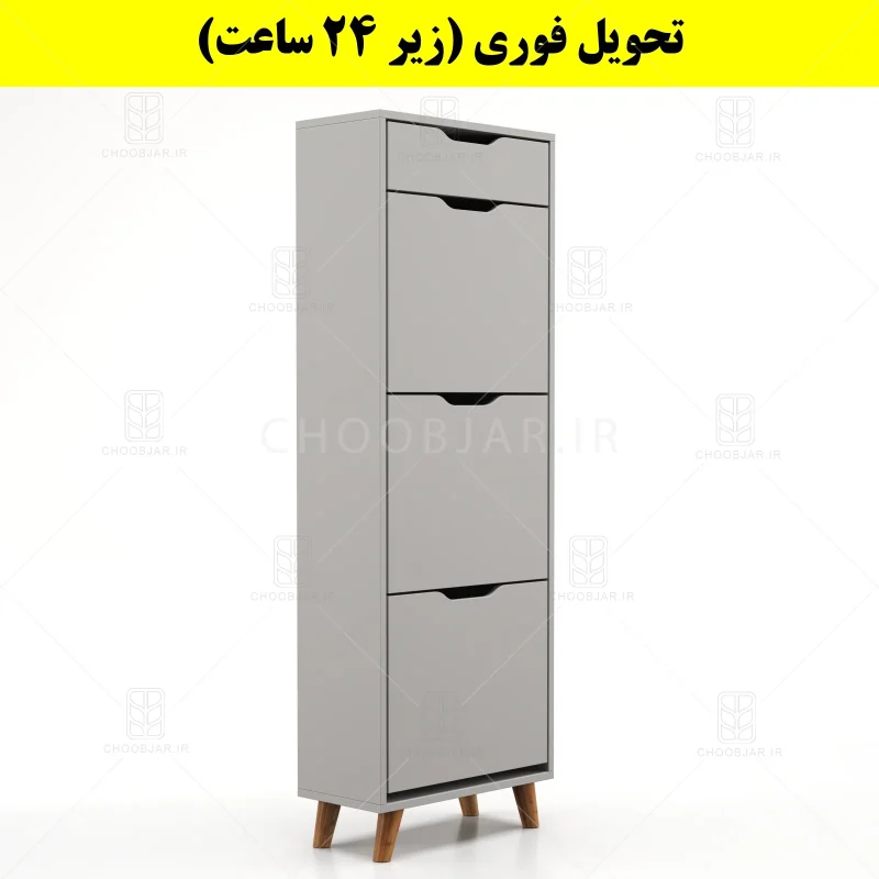 جاکفشی داشبوردی سه درب کشودار النا – طول 50 (تحویل فوری) طوسی