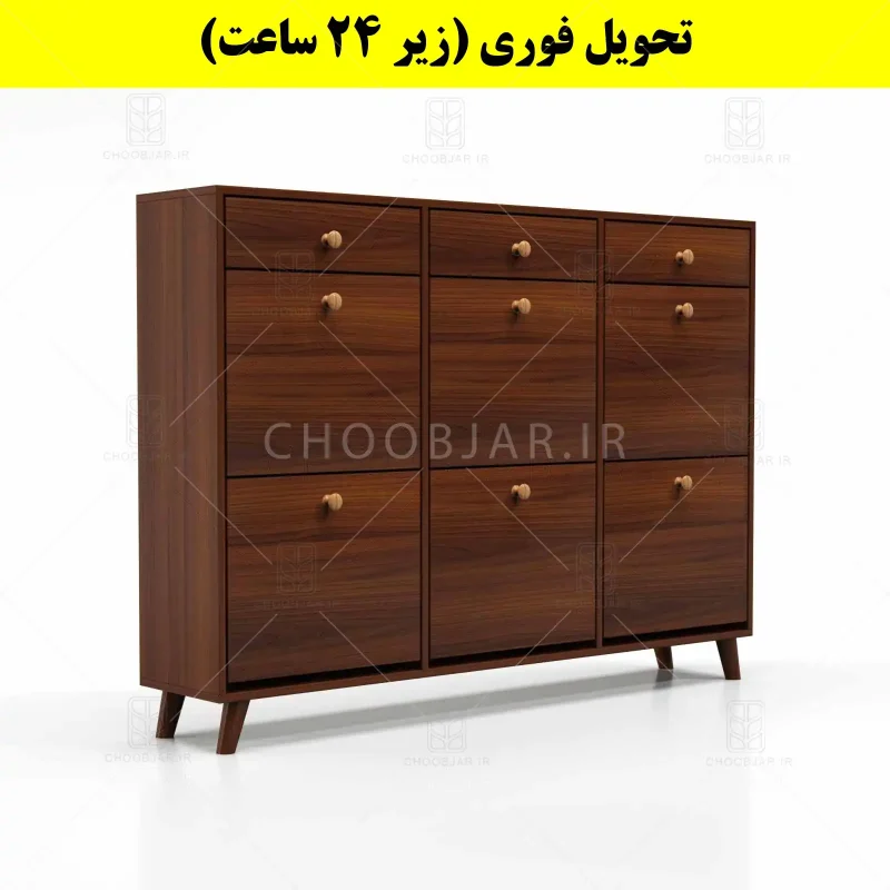 جاکفشی داشبوردی شش درب کشودار دستگیره چوبی – طول 150 (تحویل فوری) فندوقی جاکفشی داشبوردی شش درب کشودار دستگیره چوبی – طول 150 (تحویل فوری) فندوقی