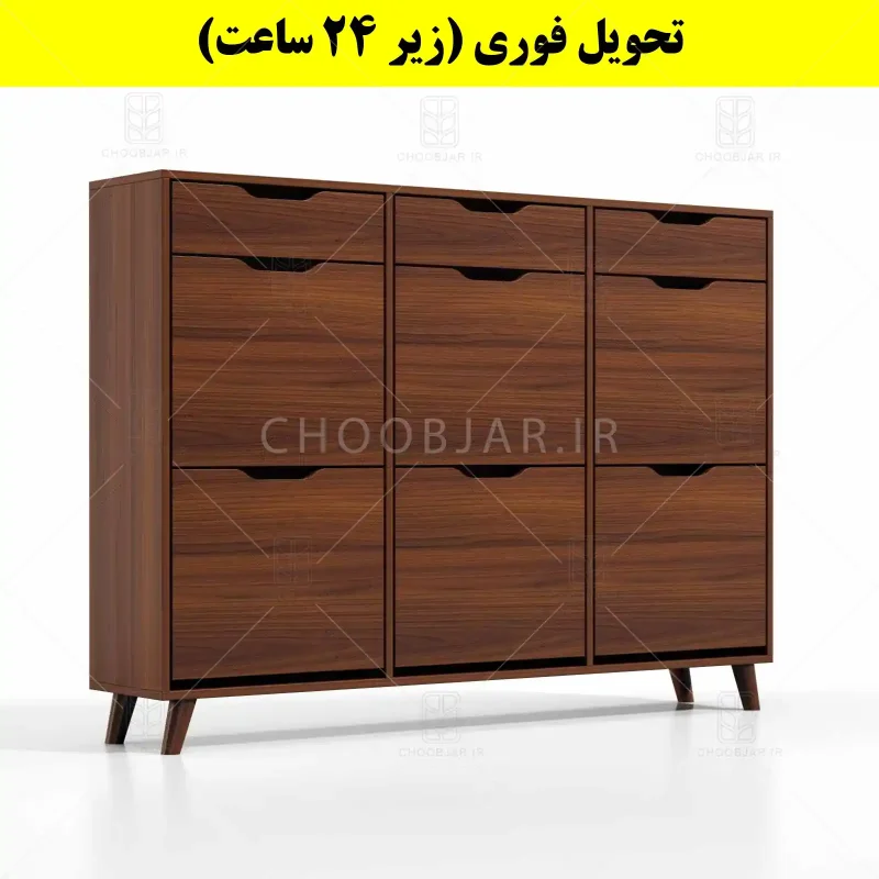 جاکفشی داشبوردی شش درب کشودار النا – طول 150 (تحویل فوری) فندوقی