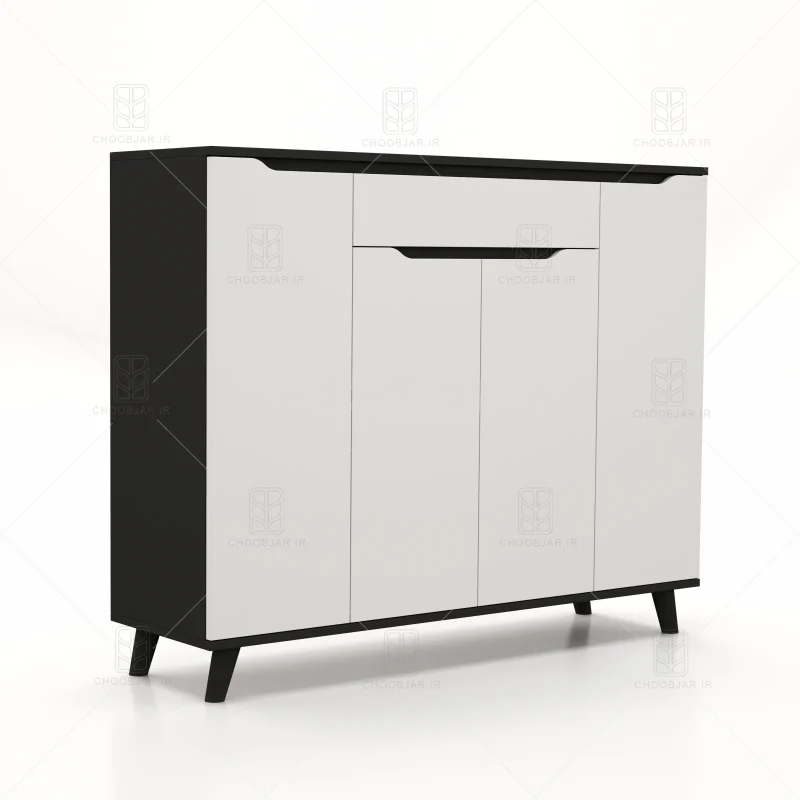 جاکفشی کنسولی روما 4 درب طول 120 سفید مشکی
