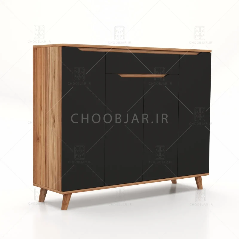 جاکفشی کنسولی روما 4 درب طول 120 مشکی گردویی