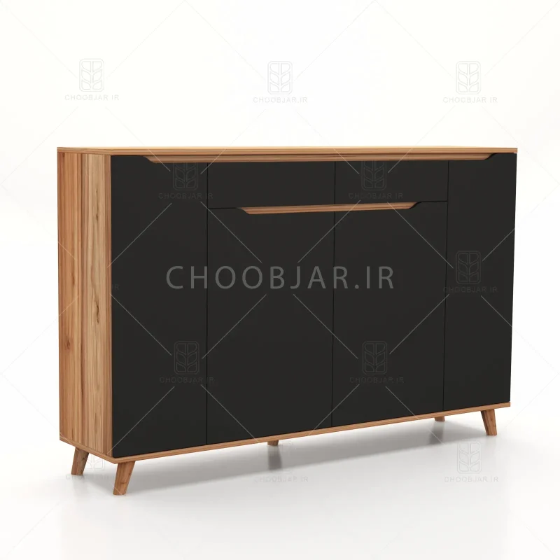 جاکفشی کنسولی روما 4 درب طول 150 مشکی گردویی