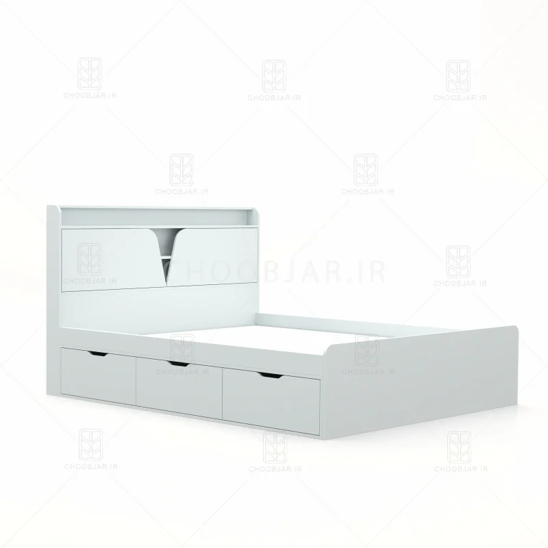 تخت خواب دو نفره شیوا سه کشو طوسی تخت خواب دو نفره شیوا سه کشو طوسی