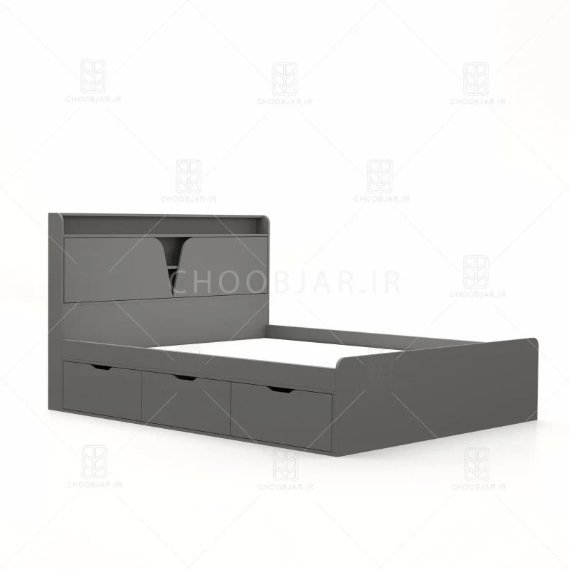 تخت خواب دو نفره شیوا سه کشو نوک مدادی تخت خواب دو نفره شیوا سه کشو نوک مدادی