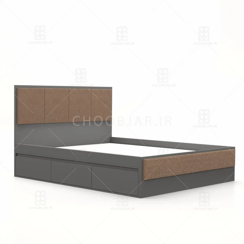 تخت خواب دو نفره یگانه سه کشو نوک مدادی تخت خواب دو نفره یگانه سه کشو نوک مدادی