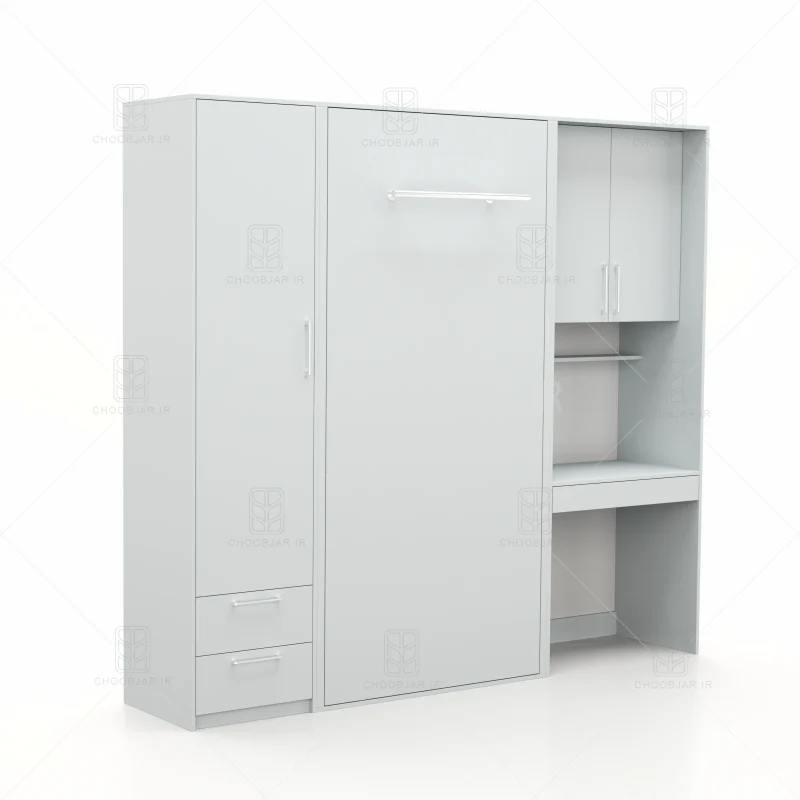 تخت تاشو عمودی تک نفره طول 235 کد 115 طوسی