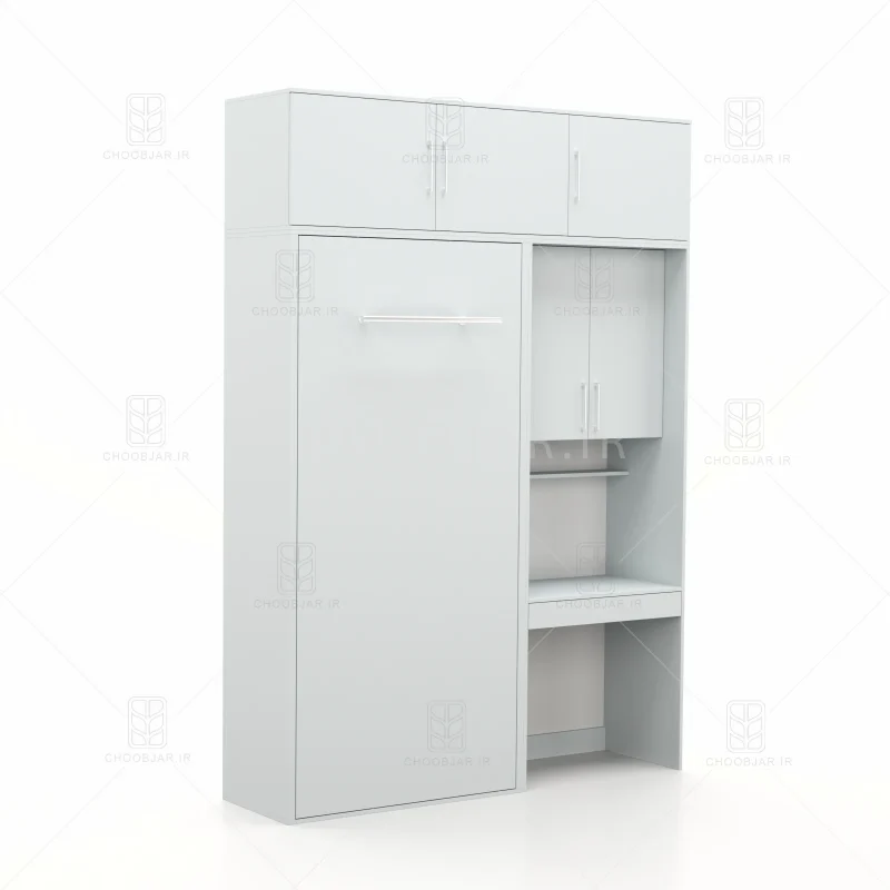 تخت تاشو عمودی تک نفره طول 185 کد 116 طوسی