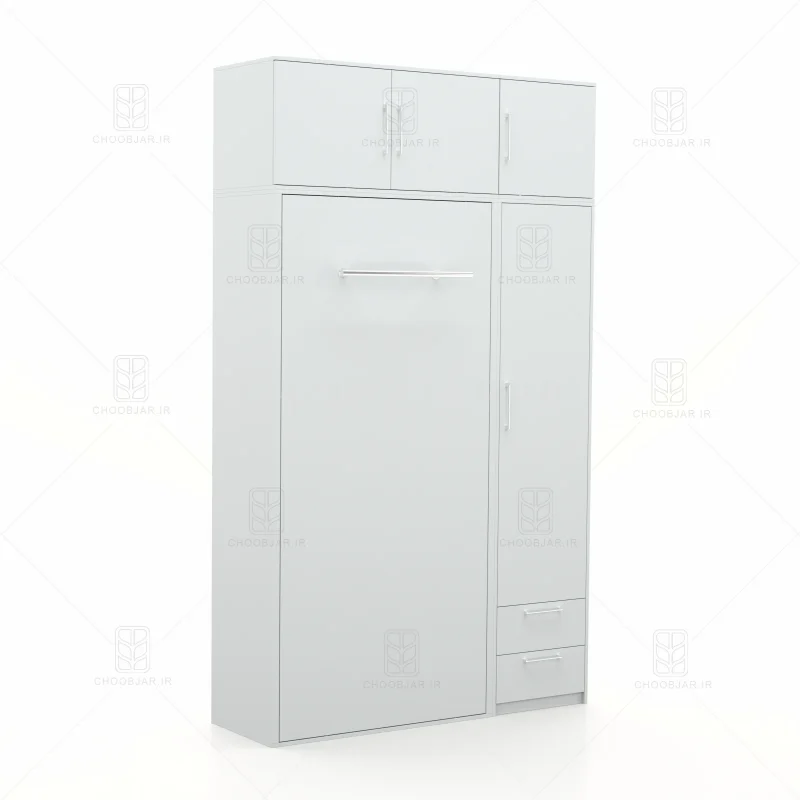 تخت تاشو عمودی تک نفره طول 155 کد 120 طوسی