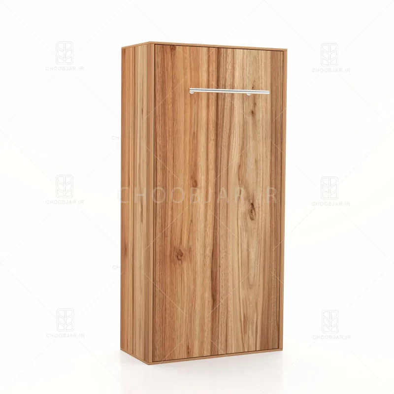 تخت تاشو عمودی تک نفره طول 105 کد 122 گردویی