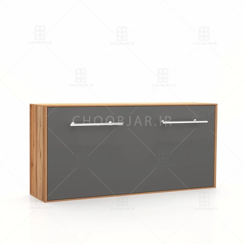 تخت تاشو افقی تک نفره طول 215 کد 124 نوک مدادی گردویی