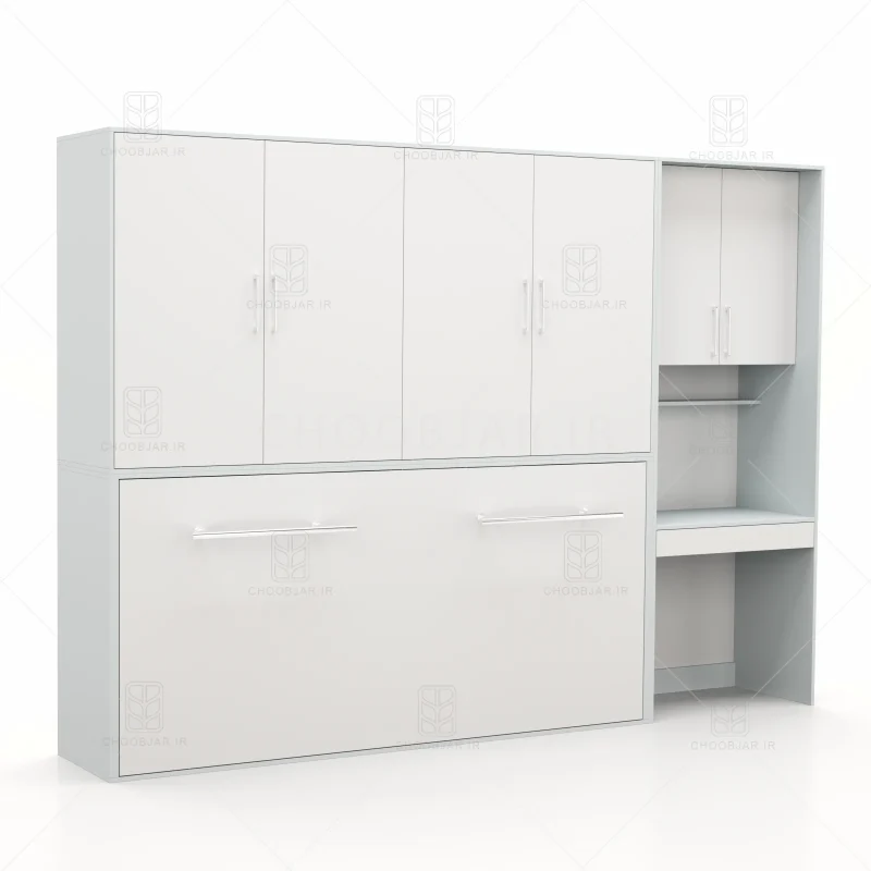 تخت تاشو افقی تک نفره طول 300 کد 126 سفید طوسی