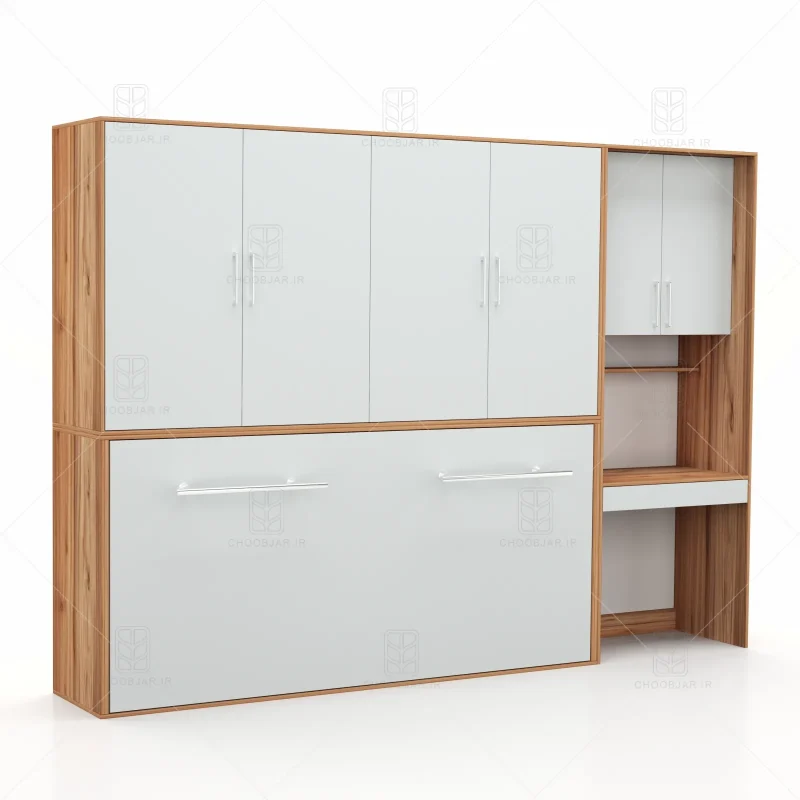تخت تاشو افقی تک نفره طول 300 کد 126 طوسی گردویی