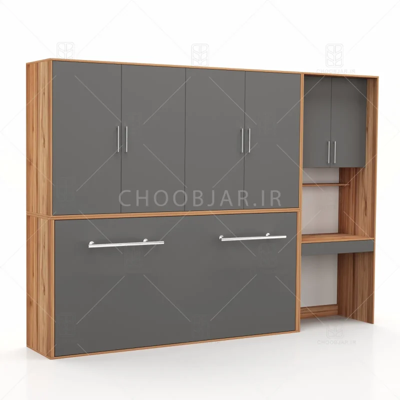 تخت تاشو افقی تک نفره طول 300 کد 126 نوک مدادی گردویی
